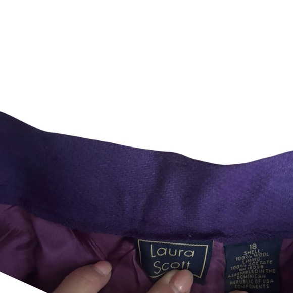 Y2K Deadstock Laura Scott Wool Trousers - Purple - 18 - Picture 3 of 4